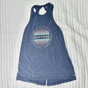 GAP Fit Size XSmall Breath Gratitude Graphic Twist Split Tank Lyocell‎ Racerback